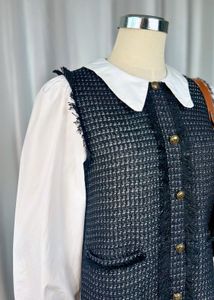 Chic Faux 2Pc Grey Tweed Dress