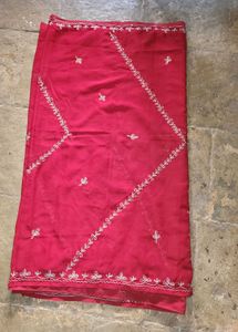 Red Embroidered saree