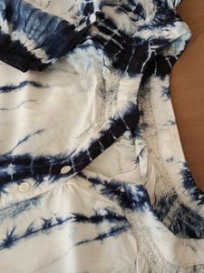Blue &amp; White Tie-Dye Blouse