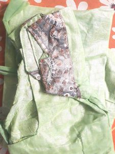 Green Net Saree