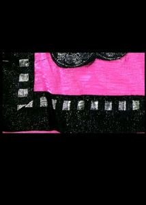 💓🌸New Beautiful Pink Saree🌸💓