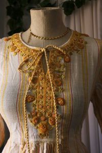 Striped Embroidered Beads Top