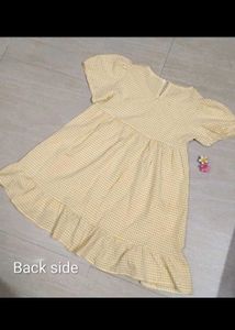 Cute Pinteresty Picnic yellow white mini dress
