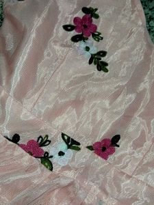 Pink Floral Embroidered Dress