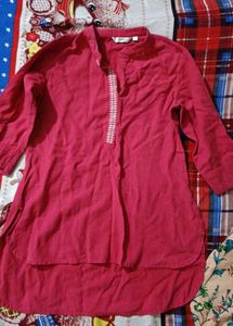 Pink Embroidered Tunic Top