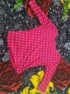 Rose Pink Polka Dot Top