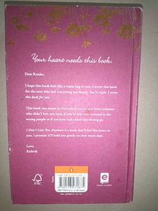 A book named 'i don't love you anymore '