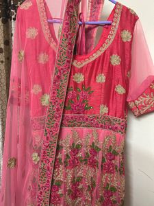 Gorgeous Pink Floral Embroidered Lehenga