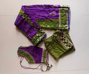 Purple &amp; Green Lehnga Choli