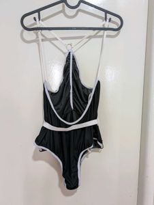 Semi sheer Bodysuit With Waist Belt