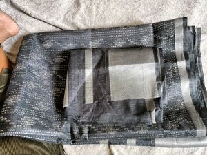 Elegant Gray &amp; Silver Sari