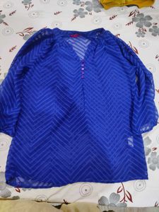 Blue Sheer Chevron Top