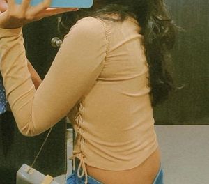 Cute Tan Side Knot Top