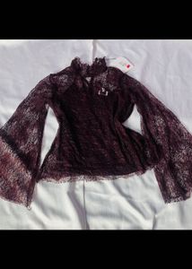 Burgundy Lace Blouse