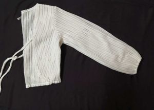 White Open Knit Cardigan