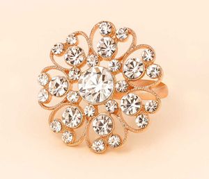 Sparkling Rhinestone Flower Ring