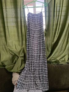 Gray Checkered Maxi Dress