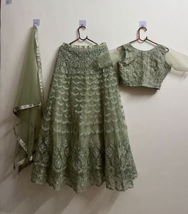 Pista Green Lehanga Set