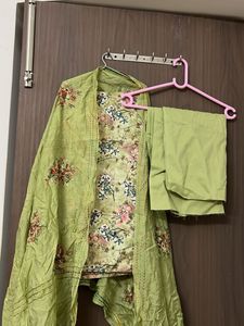 Green Floral Kurta Set