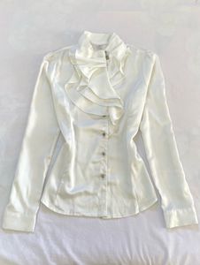 Victorian Ruffled full sleeve silk Korean Blouse