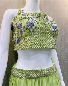 🆕️Faux Georgette Lehenga Saree With Blouse, Shrug