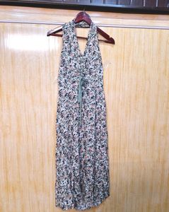 Side Slit Halter Neck Backless Dress (Women's)