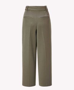 Olive Green Wide Leg Belted Pants