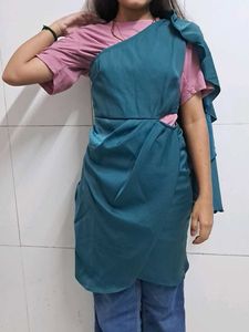 Teal One-Shoulder Dress