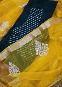 😍Price Drop! Organza Saree With Zari Work Sale 😍