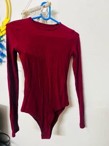 Burgundy Long Sleeve Bodysuit