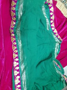 PINK VELVET LEHENGA CHOLI🩷