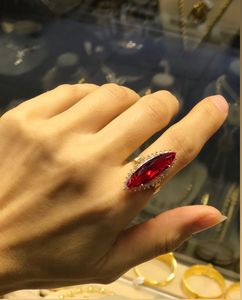 Vintage Red Rhinestone Cocktail Ring😍