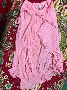 Pink Crinkled Wrap Skirt+pant - Size XS