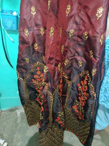 Embroidered Silk Blend Gown