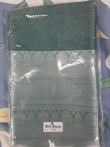 Banaras Saree With Blouse ( Silver)