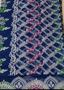 Blue Pure Cotton Jamdani Saree