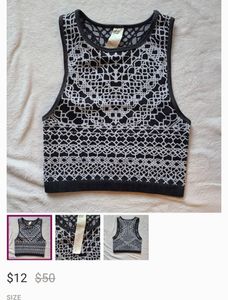 Black and White Geometric Tank Top