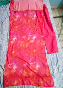 Pink &amp; Orange Anarkali