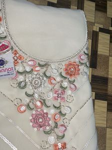 Elegant Floral Embroidered Fabric