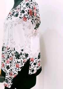 Floral Print Asymmetrical Hem Top