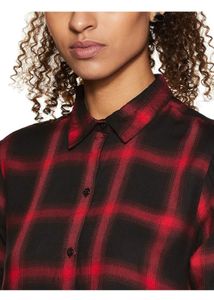 Red &amp; Black Plaid Shirt Dress