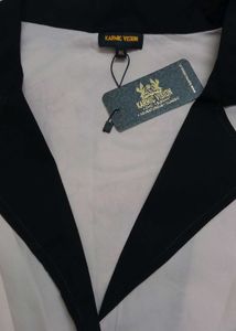 Chic Pink Blazer with Black Trim