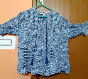 Blue Printed Top