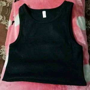 Black Ribbed Tank Top