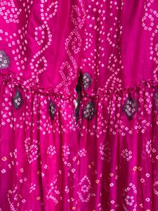 Pink Bandhani Full Gher Sharara