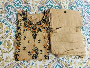 Hand Stitched Work Kurta Set