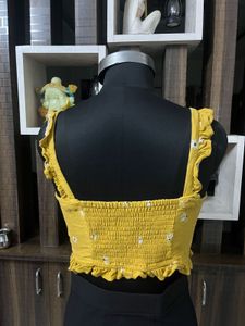 Yellow Floral Crop Top