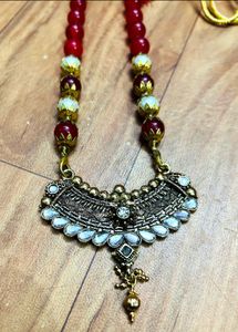 Red Pearl Traditional Necklace (N-2)