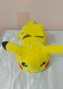 Cute Lying Pikachu Plush Toy – Soft Pokemon Sleepi