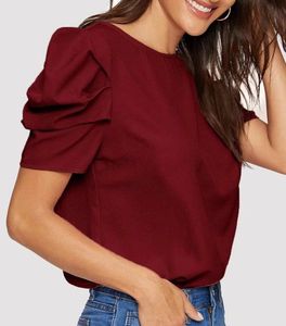 Chic Maroon Puff Sleeve Top